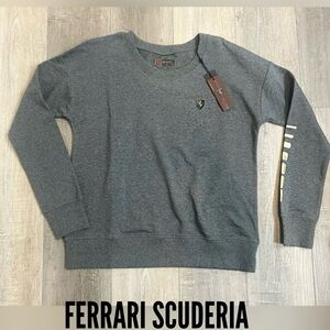 Scuderia Ferrari Licensed- Women’s Fleece Crewneck Sweater Gray L 🩶 NWT